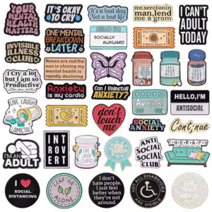 Psychology Mental Health Matters Enamel Pins Invisible Illness Introversion Anxiety Social Metal Badge Jewelry Gifts for Friends