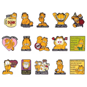 Cute Collection Orange Cat Garfield Animal Movie Cartoon Peripheral Brooch Metal Badge Collar Pin Gift Exquisite Corsage
