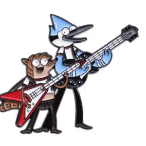 Cartoon Glass Rose Anime Enamel Brooch Blue Hair Boy Sofa Guitar Music Bald Cat Metal Lapel Pins Punk Jewelry Gifts for Friends