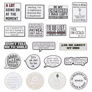 Inspirational Quotes Enamel Pins Black White Banner Dialog Box Brooches Lapel Backpack Badge Jewelry Gifts for Friends