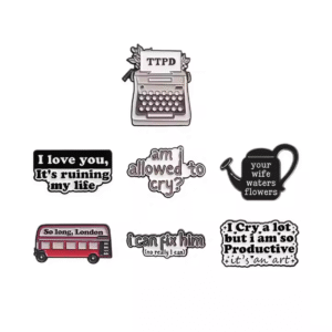 Funny Quotes Enamel Pins TTPD Typewriter I Cry a Lot but I Am so Productive Brooch Clothes Lapel Badge Women Singer Jewelry Gift