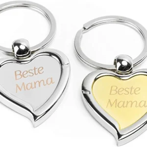 customized laser engraved heart shaped keychain